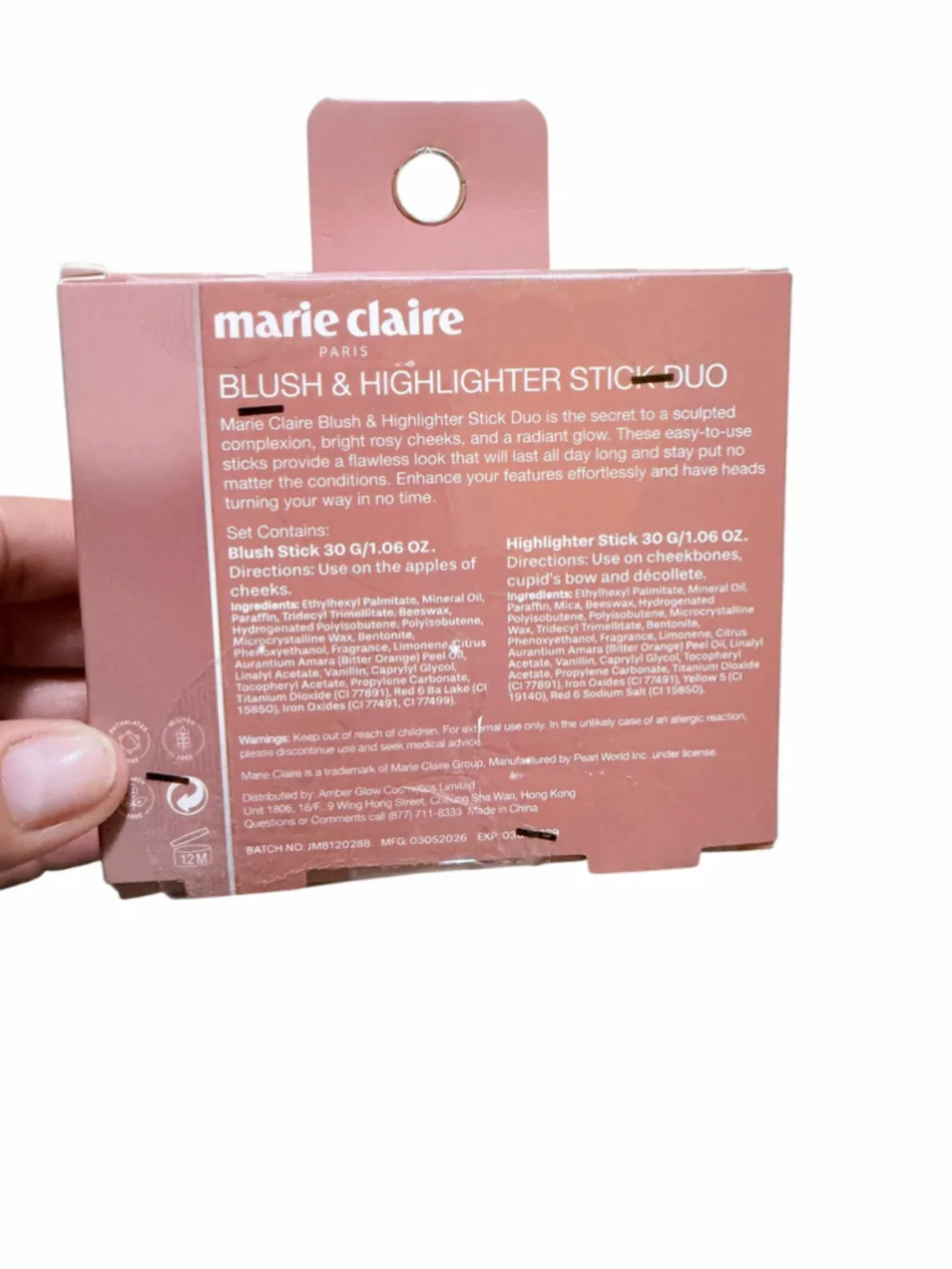 Women's Marie Claire Blush & Highlighter Stick Duo One Size Pink